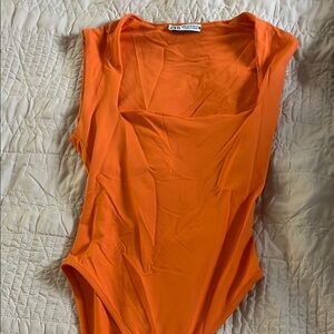 Zara Orange Bodysuit